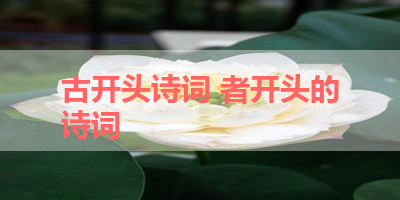 古开头诗词 者开头的诗词
