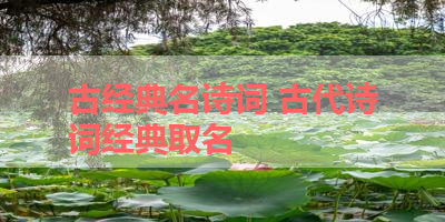 古经典名诗词 古代诗词经典取名