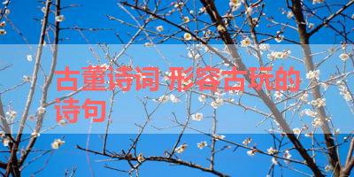 古董诗词 形容古玩的诗句