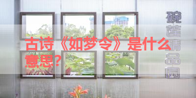 古诗《如梦令》是什么意思？ 