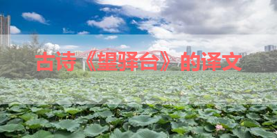 古诗《望驿台》的译文 