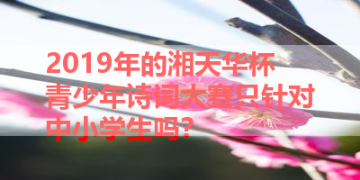 2019年的湘天华杯青少年诗词大赛只针对中小学生吗？ 
