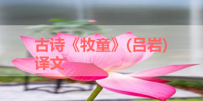 古诗《牧童》(吕岩)译文 