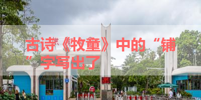 古诗《牧童》中的“铺”字写出了 