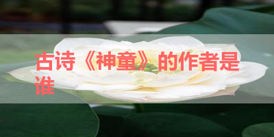 古诗《神童》的作者是谁 