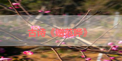 古诗《赠范晔》 