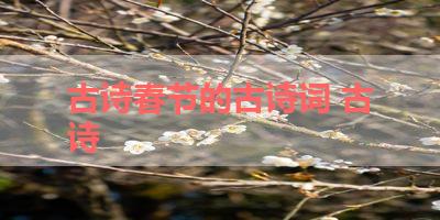 古诗春节的古诗词 古诗