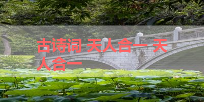 古诗词 天人合一 天人合一