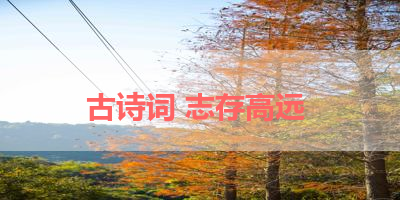 古诗词 志存高远 