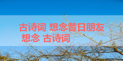 古诗词 想念昔日朋友 想念 古诗词