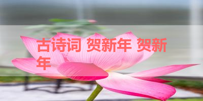 古诗词 贺新年 贺新年