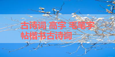 古诗词 高字 毛笔字帖楷书古诗词