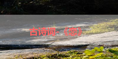 古诗词-《恋》 