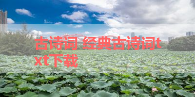 古诗词 经典古诗词txt下载