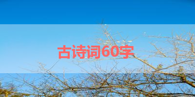 古诗词60字 
