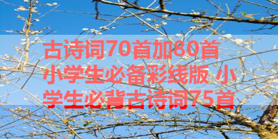 古诗词70首加80首小学生必备彩线版 小学生必背古诗词75首