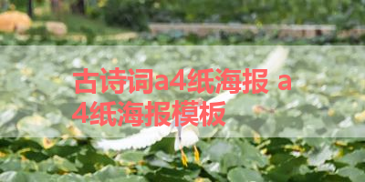 古诗词a4纸海报 a4纸海报模板