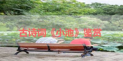 古诗词《小池》鉴赏 
