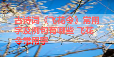 古诗词《飞花令》常用字及例句有哪些 飞花令常用字