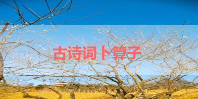 古诗词卜算子 