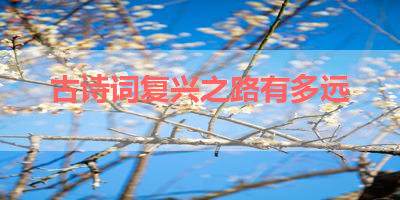 古诗词复兴之路有多远 