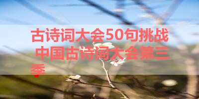 古诗词大会50句挑战 中国古诗词大会第三季