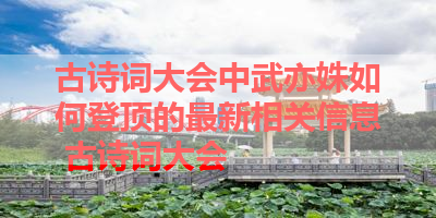 古诗词大会中武亦姝如何登顶的最新相关信息 古诗词大会