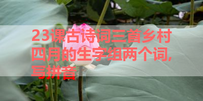 23课古诗词三首乡村四月的生字组两个词,写拼音 