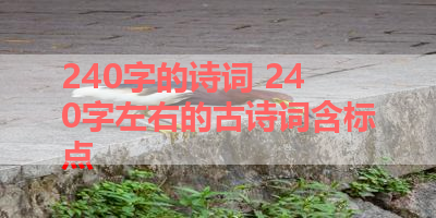 240字的诗词 240字左右的古诗词含标点 