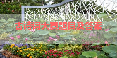 古诗词大赛题目及答案 