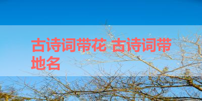 古诗词带花 古诗词带地名