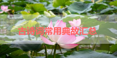 古诗词常用典故汇总 