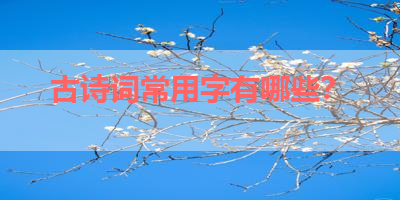 古诗词常用字有哪些？ 