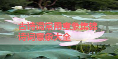 古诗词常用意象集锦 诗词意象大全