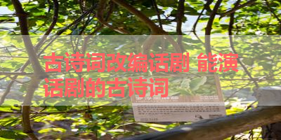 古诗词改编话剧 能演话剧的古诗词