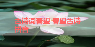 古诗词春望 春望古诗拼音