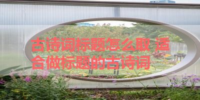 古诗词标题怎么取 适合做标题的古诗词