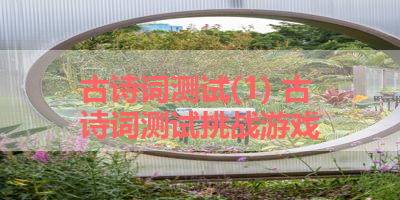 古诗词测试(1) 古诗词测试挑战游戏