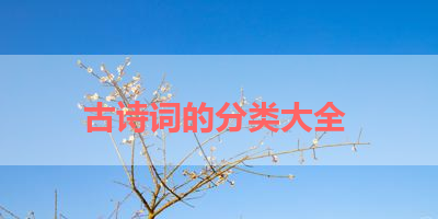 古诗词的分类大全 