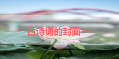 古诗词的封面一 