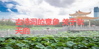 古诗词的意象 关于秋天的 
