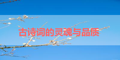 古诗词的灵魂与品质 