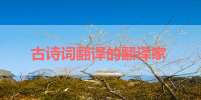 古诗词翻译的翻译家 