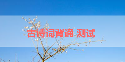 古诗词背诵 测试 