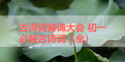 古诗词背诵大会 初一必背古诗词（全） 