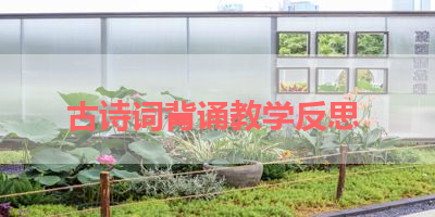 古诗词背诵教学反思 