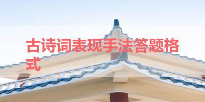 古诗词表现手法答题格式 