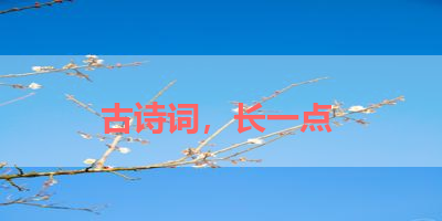 古诗词，长一点 