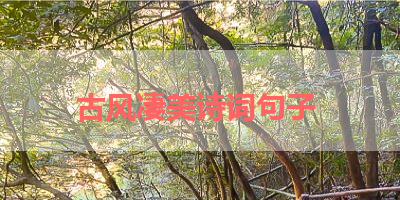 古风凄美诗词句子 