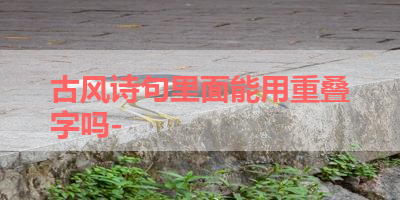 古风诗句里面能用重叠字吗- 